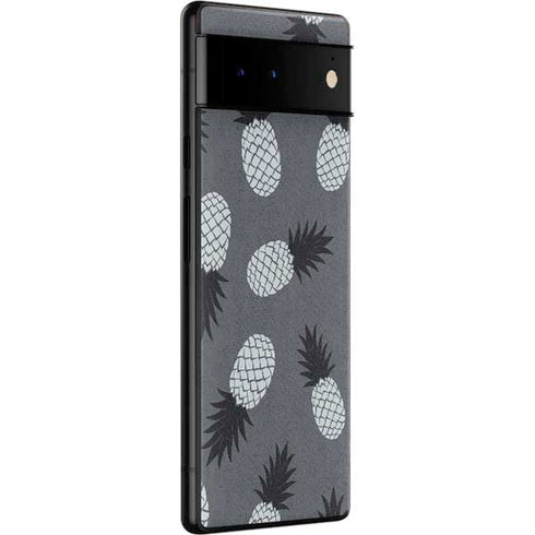 Black and White Pineapples Google Pixel 6 Skin